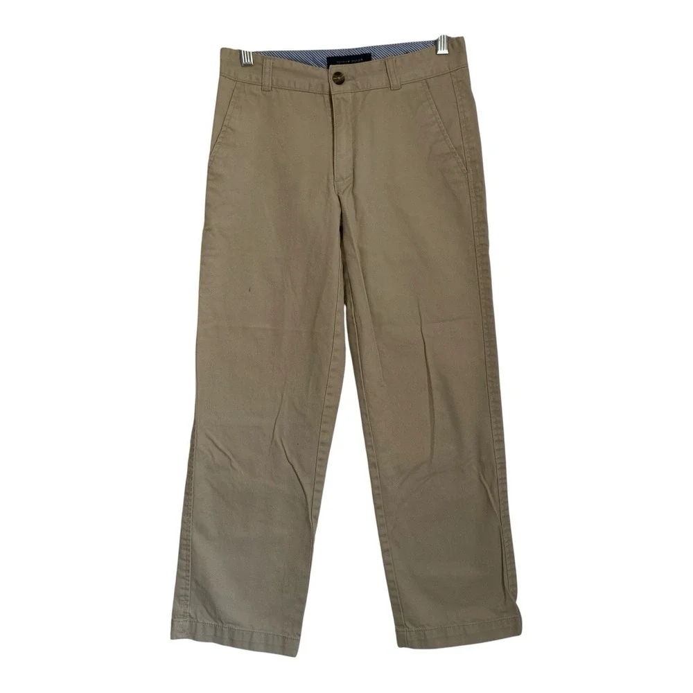 Tommy Hilfiger Chino Pants Size 14 Boys Beige Cotton Straight Leg School Preppy